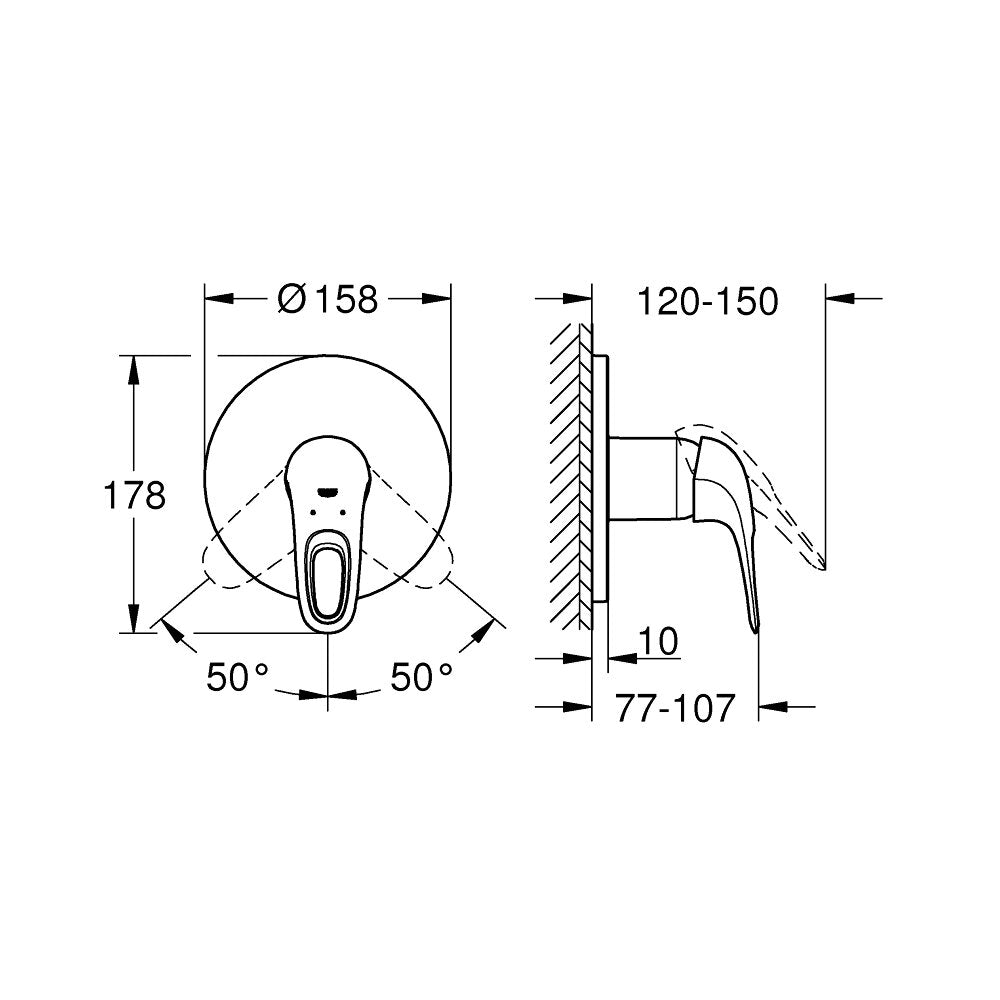 Grohe Eurostyle Glossy White Concealed Shower Valve