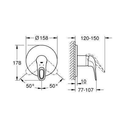 Grohe Eurostyle Glossy White Concealed Shower Valve