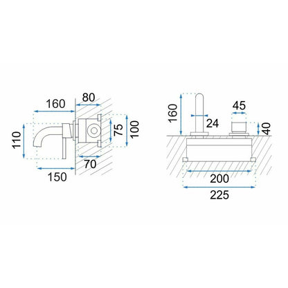 Rea Lungo Concealed Basin Mixer
