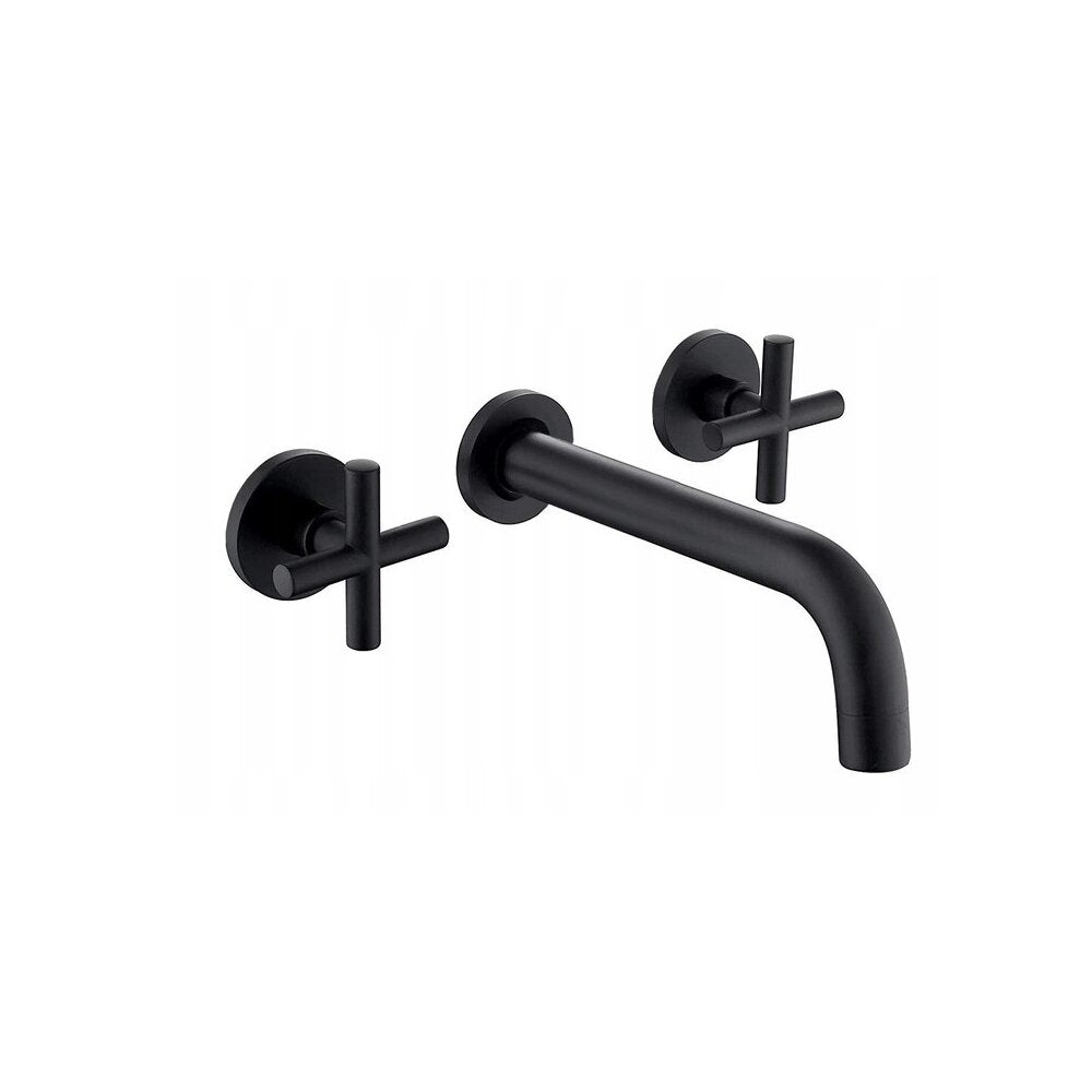 Rea Exit Matte Black Concealed Faucet 3-Piece Set