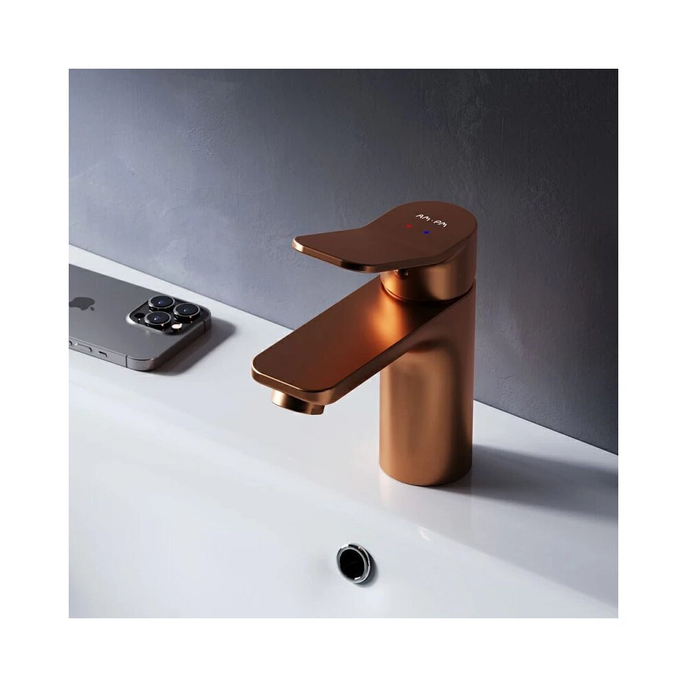 Смесител за мивка AM.PM X-Joy с един лост, матово розово злато