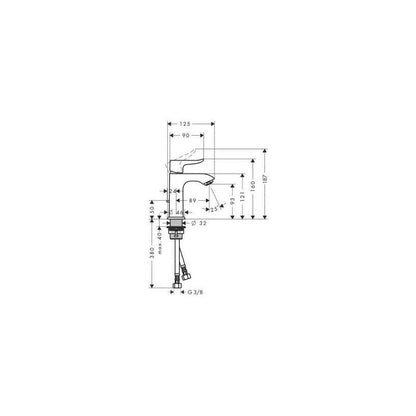 Батерия за мивка Hansgrohe Metris 100 хром гланц