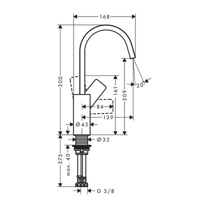 Смесител за мивка Hansgrohe Vivenis 210 с въртяща чучур хром