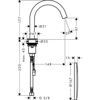 Washbasin faucet with sensor Hansgrohe Axor Uno