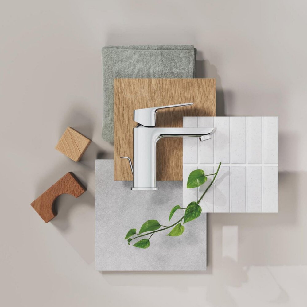 Смесител за мивка Grohe Cubeo S с един лост, хромирано покритие с Pop-Up вентил