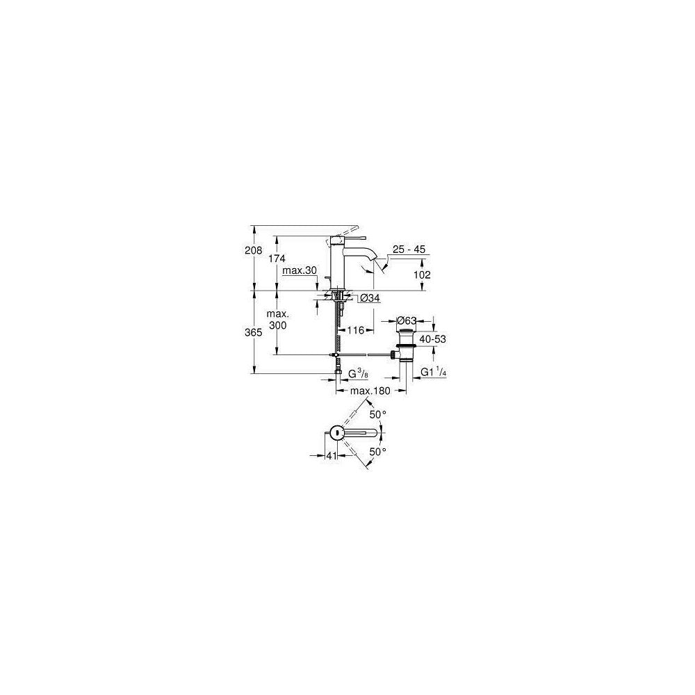 Смесител за мивка Grohe Essence New S хром гланцен с една ръкохватка