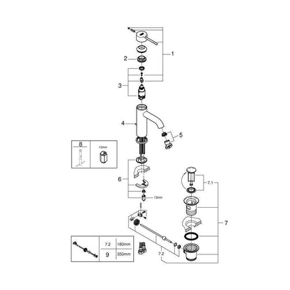 Смесител за мивка Grohe Essence New S хром гланцен с една ръкохватка