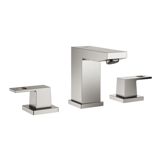 Grohe Eurocube S Double Handle Basin Mixer Chrome Supersteel with Waste