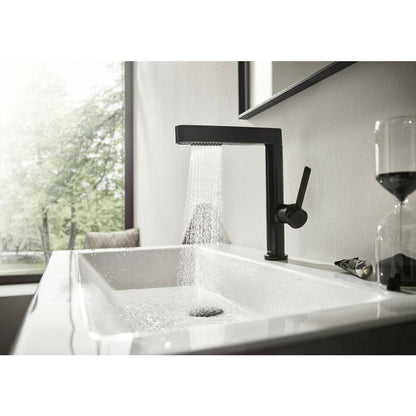 Hansgrohe Finoris 230 Sink Faucet with Pull-Out Shower, 2 Jets and Push-Open Drain Matte Black