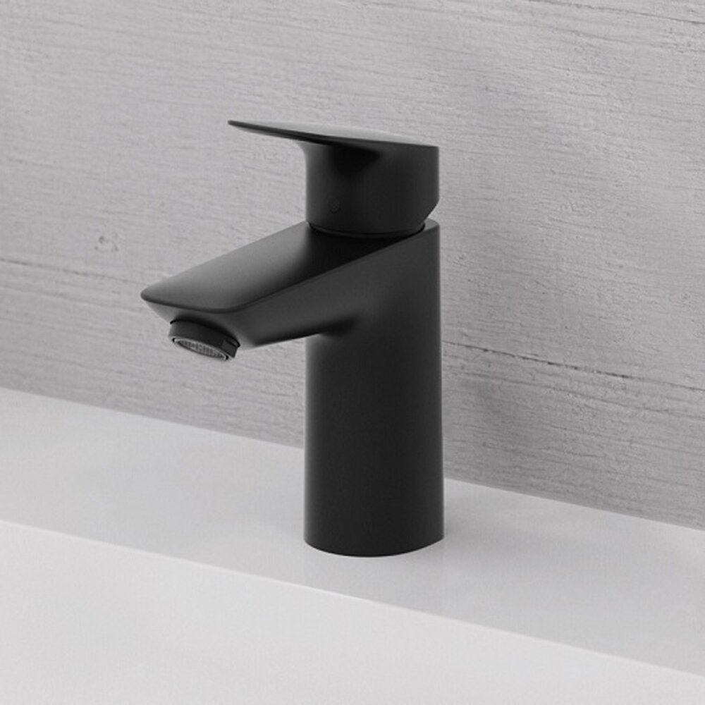 Смесител за мивка Hansgrohe Logis 100 с Push-Open вентил в матово черно