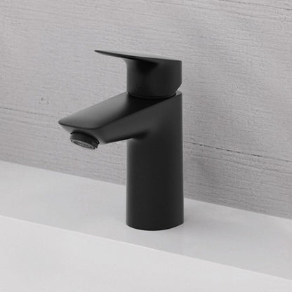 Смесител за мивка Hansgrohe Logis 100 с Push-Open вентил в матово черно