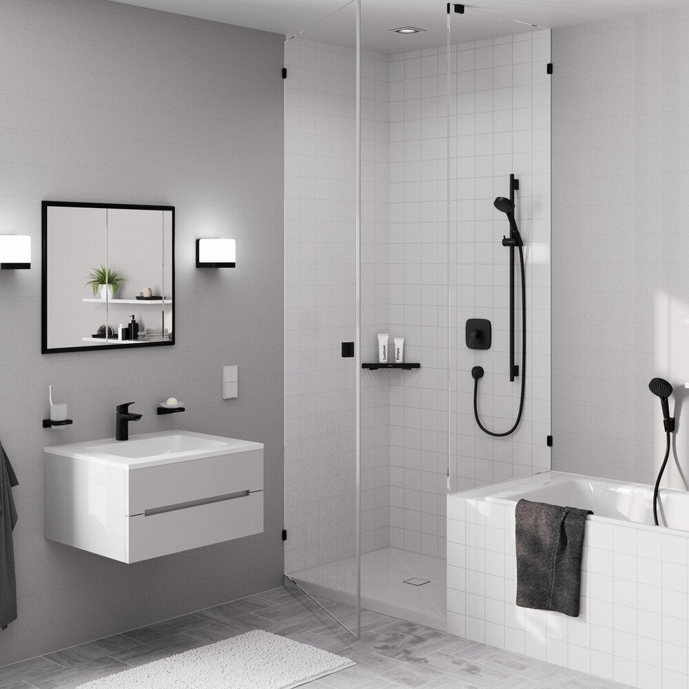 Смесител за мивка Hansgrohe Logis 100 с Push-Open вентил в матово черно