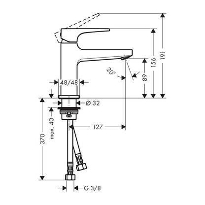 Hansgrohe Metropol 100 Basin Mixer with Push-Open Drain in Brushed Bronze