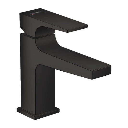 Hansgrohe Metropol 100 Basin Mixer with Push-Open Drain in Matt Black