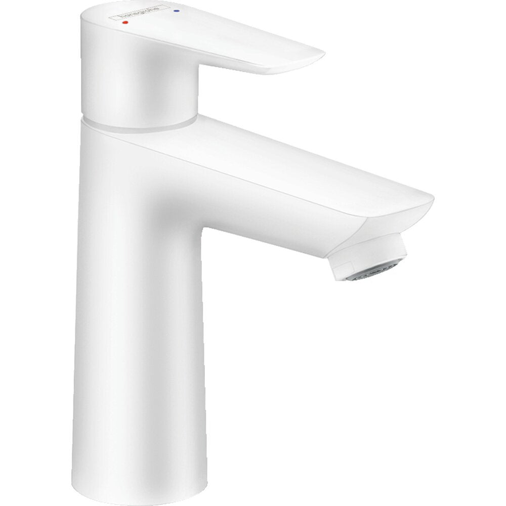 Hansgrohe Talis E 110 Basin Mixer with White Matte Pop-Up Waste