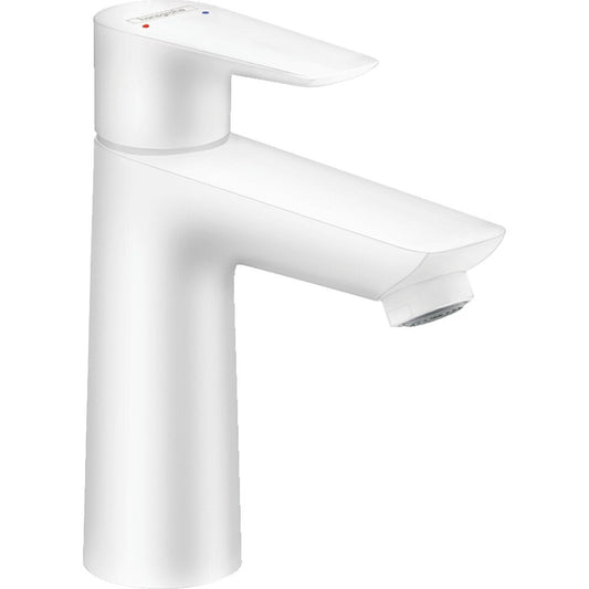 Hansgrohe Talis E 110 Basin Mixer with White Matte Pop-Up Waste