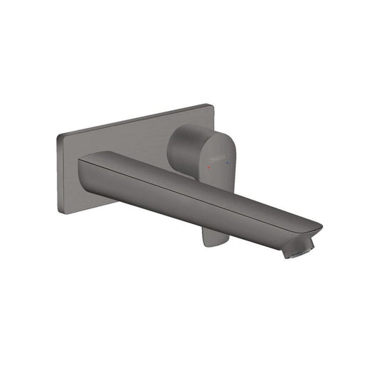 Hansgrohe Talis E 22.5 cm Wall-Mounted Basin Mixer Black - Brushed Chrome