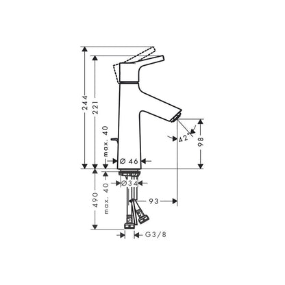 Смесител за мивка Hansgrohe Talis S 100 хром гланц с Pop-Up вентил