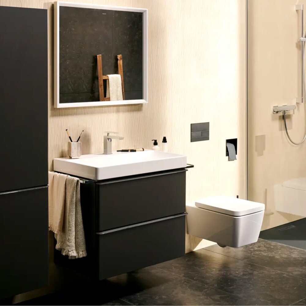 Смесител за мивка Hansgrohe Tecturis E EcoSmart+ с хромирано покритие и Pop-Up механизъм