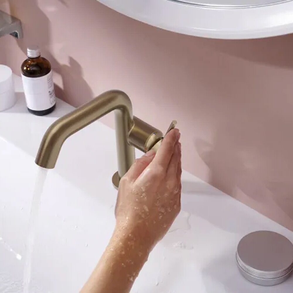 Смесител за мивка Hansgrohe Tecturis S 110 Fine CoolStart EcoSmart+ бронз перiat