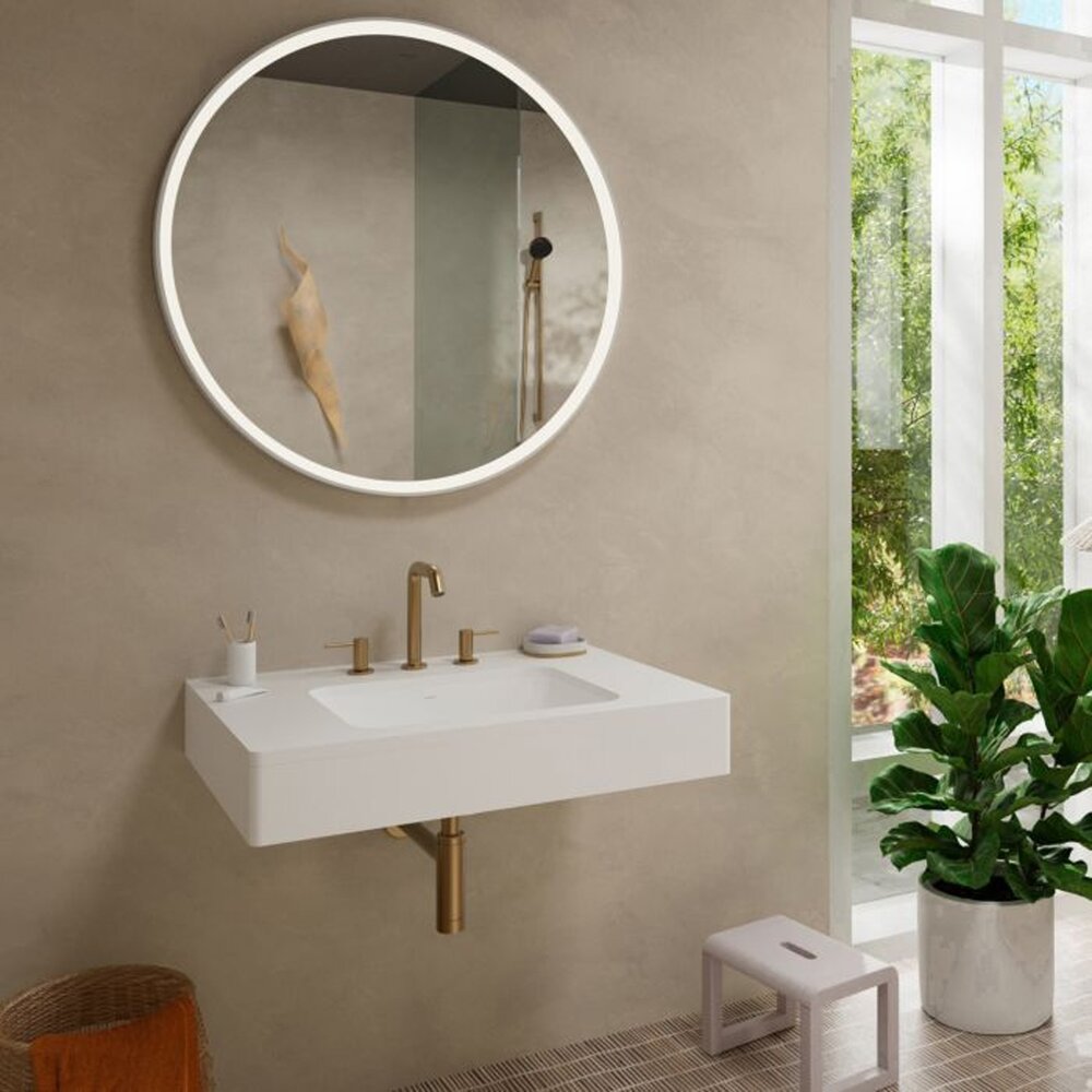 Смесител за мивка Hansgrohe Tecturis S 150 Ecosmart+ с двоен контрол, четкан бронз