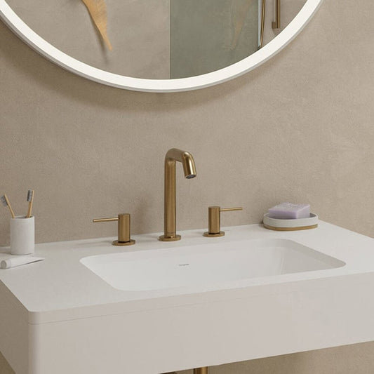 Смесител за мивка Hansgrohe Tecturis S 150 Ecosmart+ с двоен контрол, четкан бронз