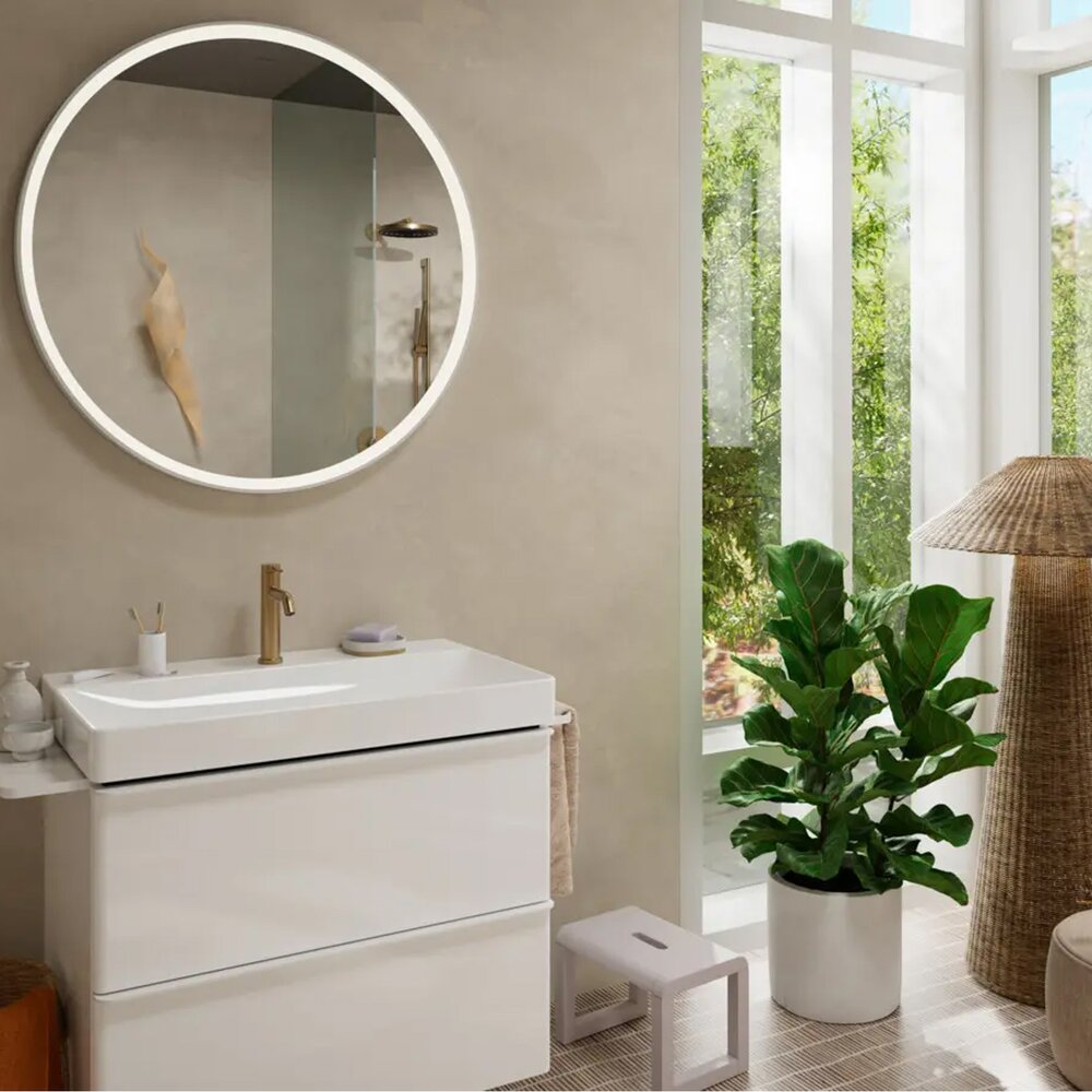 Смесител за мивка Hansgrohe Tecturis S EcoSmart+ с матово бронзово покритие и Pop-Up клапан