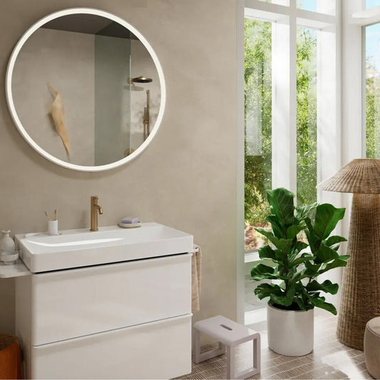 Смесител за мивка Hansgrohe Tecturis S EcoSmart+ с матово бронзово покритие и Pop-Up клапан