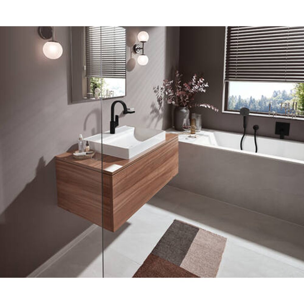 Смесител за мивка Hansgrohe Vivenis 210 с един лост черен мат с Pop-Up клапа
