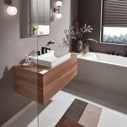 Батерия за мивка Hansgrohe Vivenis 90 с 3 елемента и Pop-Up клапан черен мат