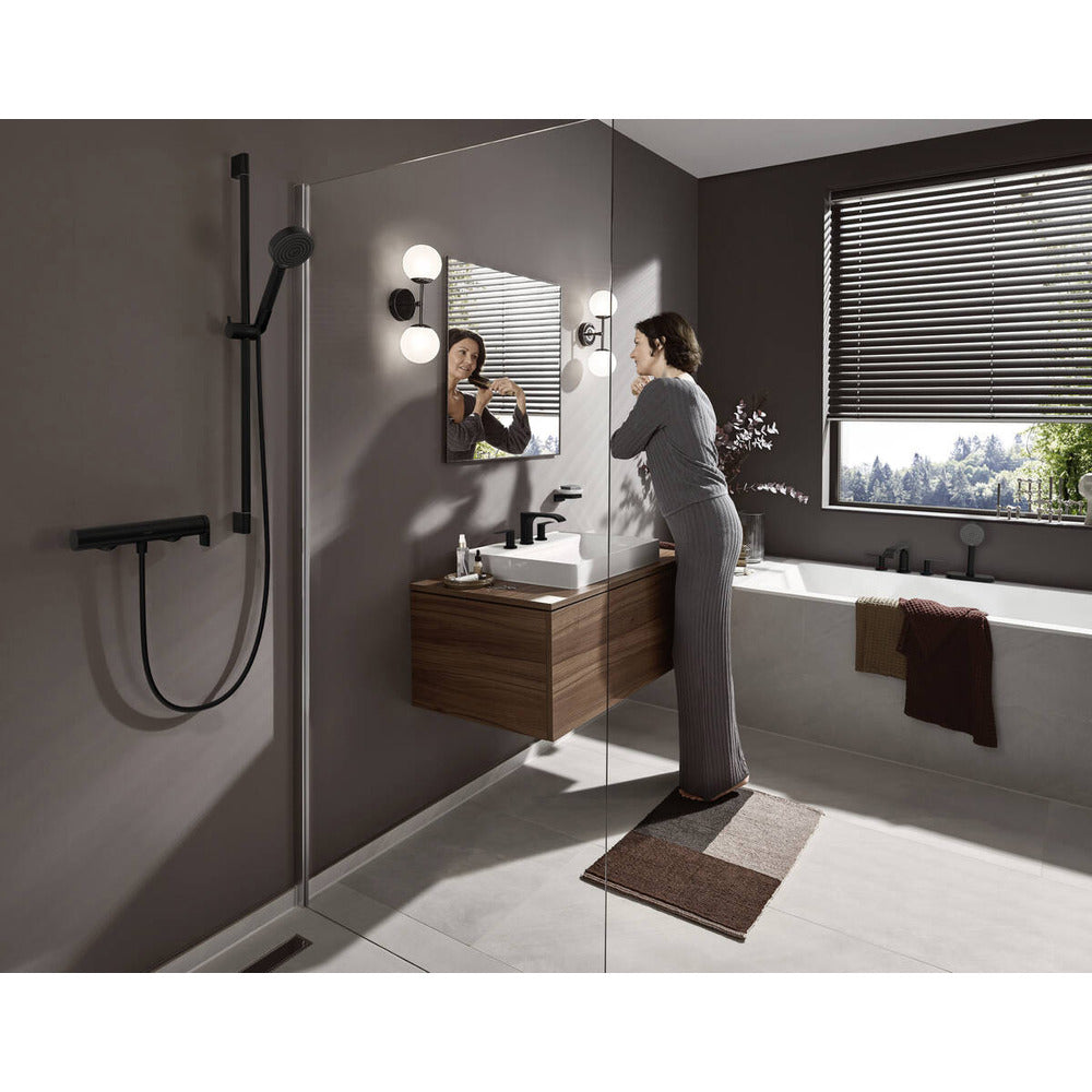 Батерия за мивка Hansgrohe Vivenis 90 с 3 елемента и Pop-Up клапан черен мат