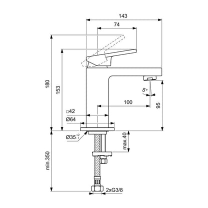 Ideal Standard Atelier Extra Piccolo gray Magnetic Grey washbasin mixer