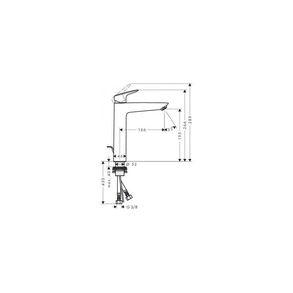 High Basin Mixer Hansgrohe Logis 190 Chrome