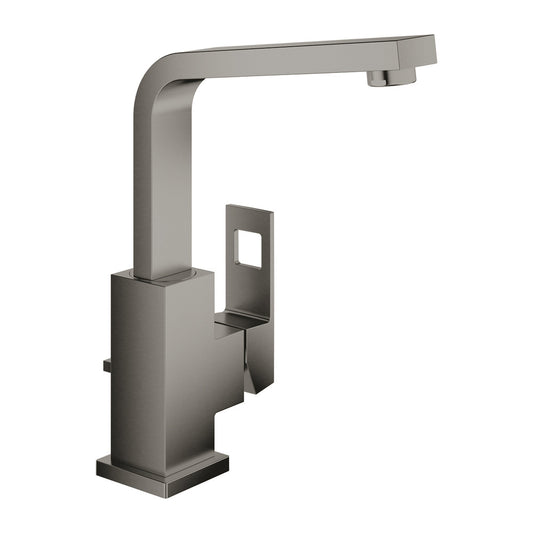 Висока батерия за мивка Grohe Eurocube L антрацитна поцинкована Hard Graphite с Pop-Up вентил и завъртаща се чучур