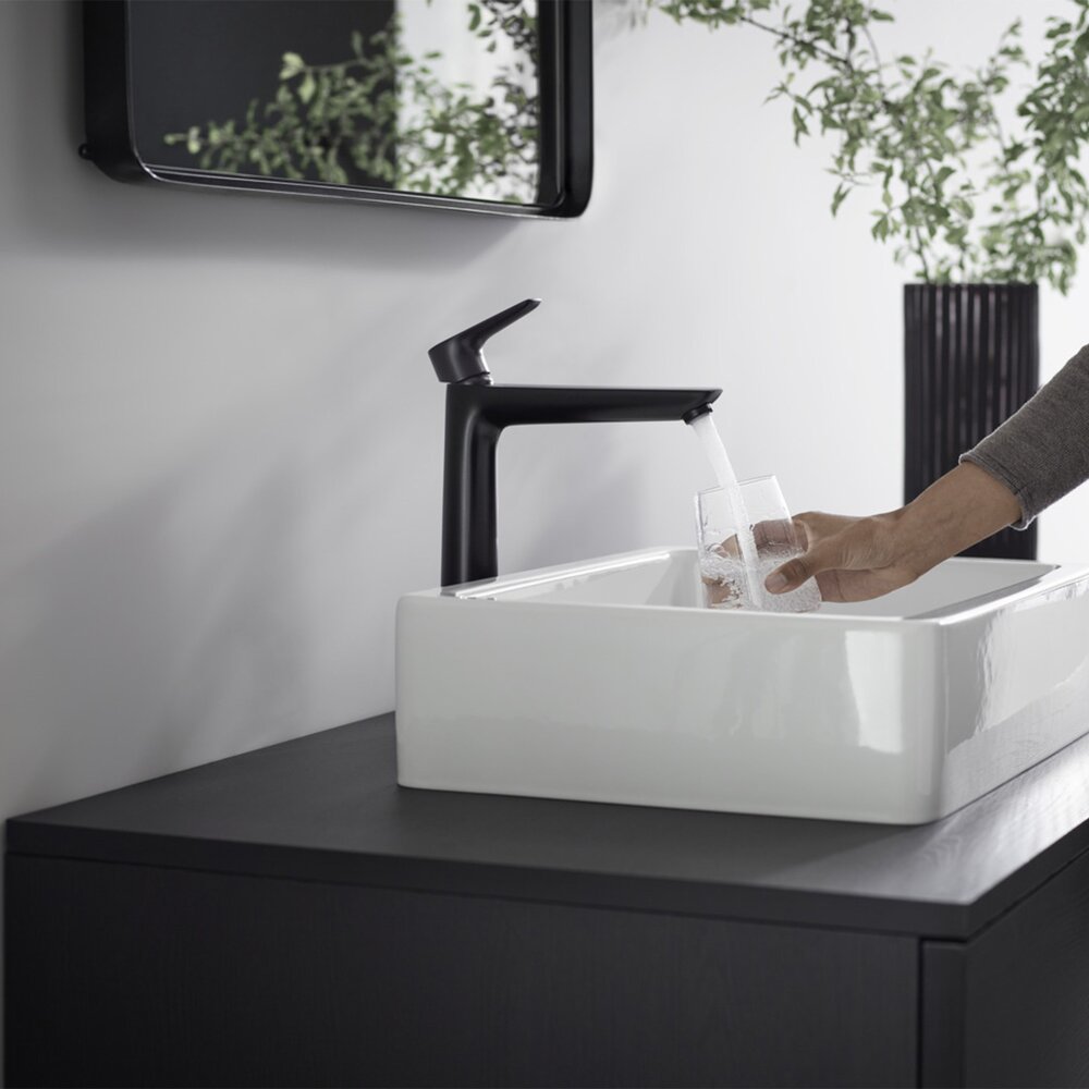 Висока смесителна батерия за мивка Hansgrohe Talis E 240 без вентил черен мат
