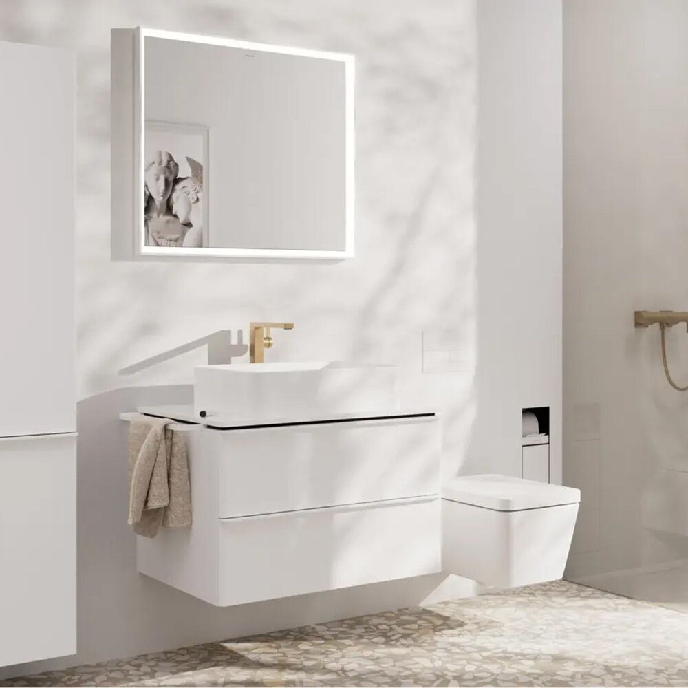 Висока батерия за мивка Hansgrohe Tecturis E EcoSmart+ 240 Fine CoolStart бронзово покритие