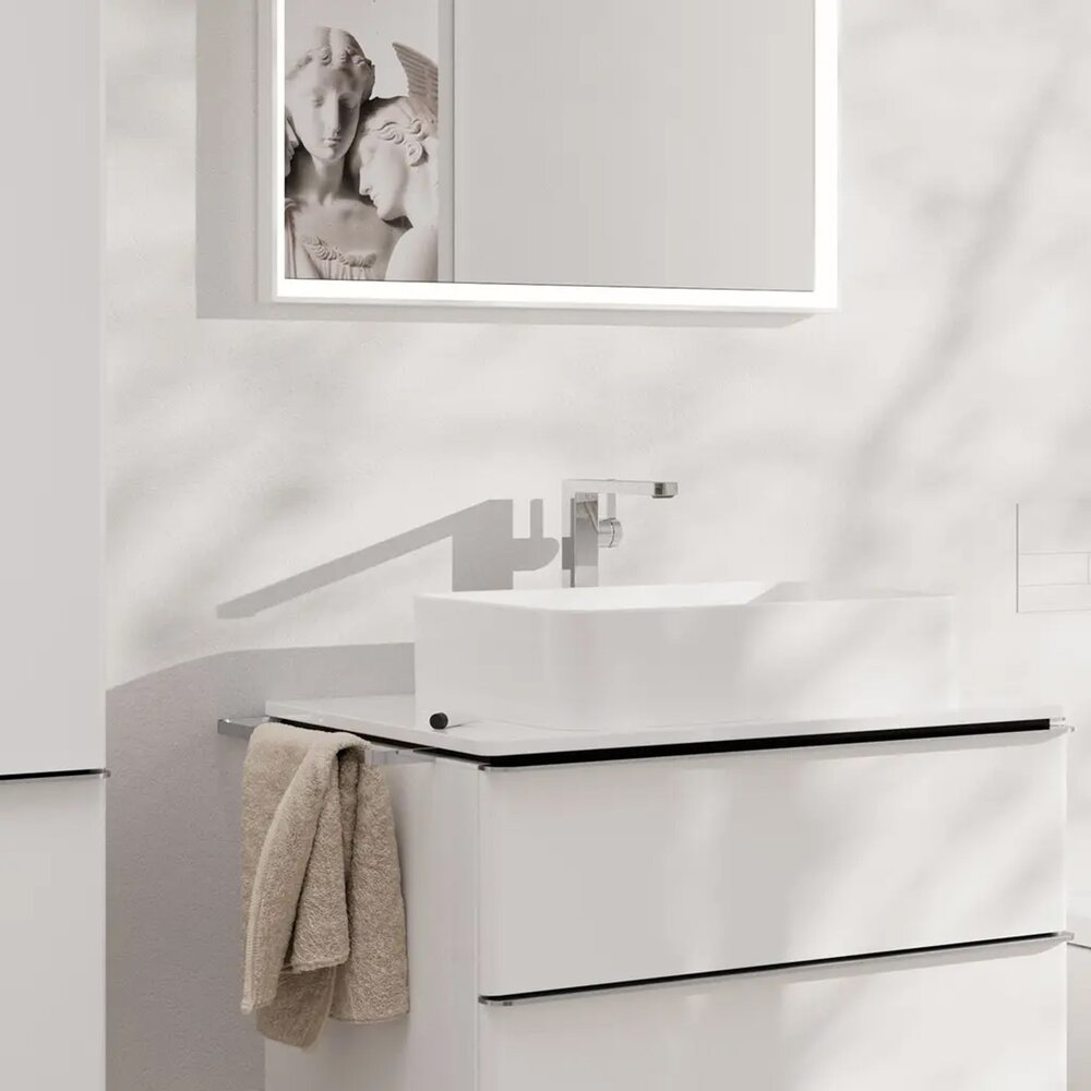 Висока смесителна батерия за мивка Hansgrohe Tecturis E EcoSmart+ 240 с хромирано покритие