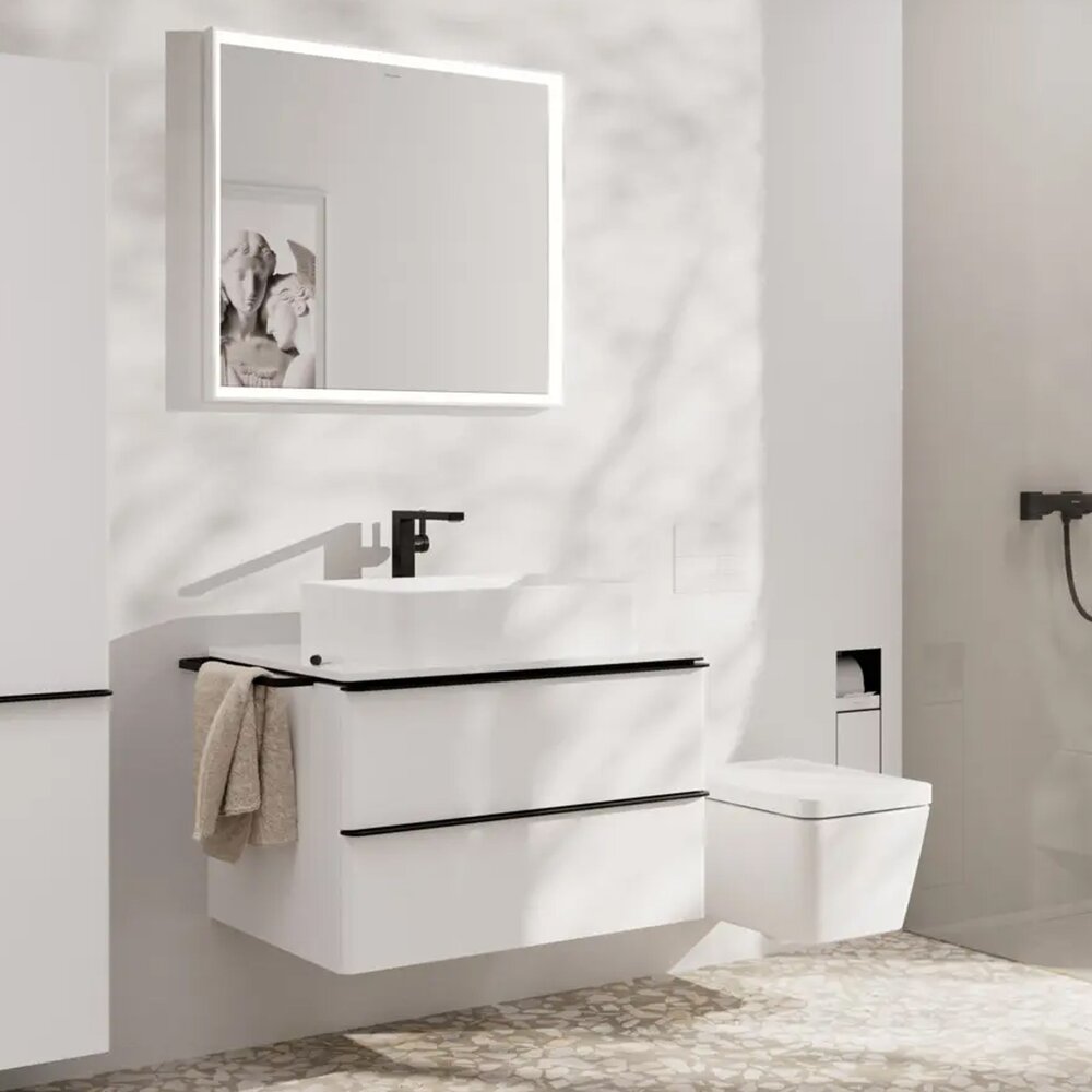 Висока смесителна батерия за мивка Hansgrohe Tecturis E EcoSmart+ 240 матово черно