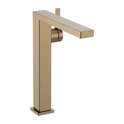 Висока смесител за мивка Hansgrohe Tecturis E Fine CoolStart с Push-Open вентил, четкан бронз