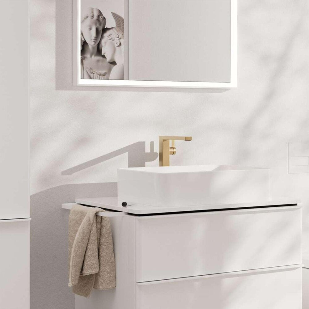 Висока смесител за мивка Hansgrohe Tecturis E Fine CoolStart с Push-Open вентил, четкан бронз