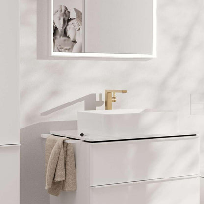 Висока смесител за мивка Hansgrohe Tecturis E Fine CoolStart с Push-Open вентил, четкан бронз