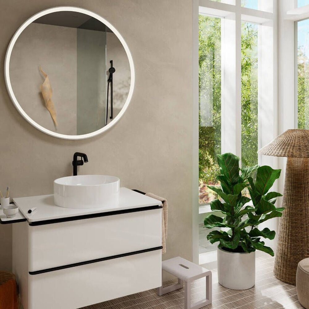 Висока смесителна батерия за мивка Hansgrohe Tecturis S EcoSmart+ 240 Fine CoolStart матово черно