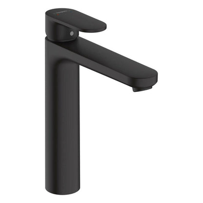 Hansgrohe Vernis Blend 190 High Basin Mixer in Matt Black with Pop-Up Waste
