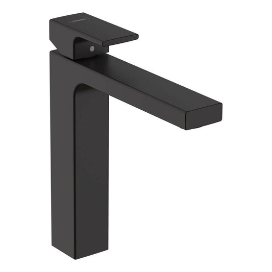 Hansgrohe Vernis Shape 190 High Basin Mixer in Matt Black with Pop-Up Waste