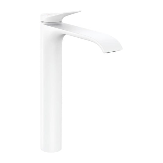 Висок смесител за мивка Hansgrohe Vivenis 250 с Pop-Up механизъм бял мат