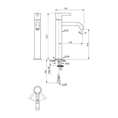 Висока батерия за мивка Ideal Standard Atelier Joy хром гланц