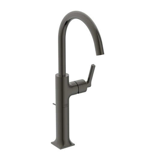 Висока батерия за мивка Ideal Standard Atelier Joy Neo с Pop-Up вентил в сив цвят Magnetic Grey