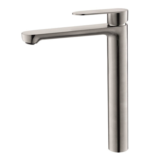 Inter Ceramic Marsilya High Single-Handle Sink Faucet Brushed Metallic Gray