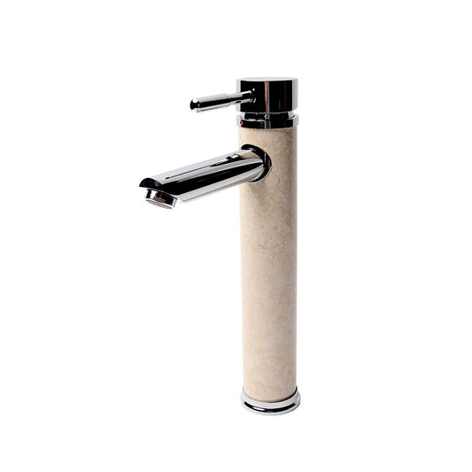 High Basin Mixer Inter Ceramic Single-Handle Chrome-Natural Stone Finish