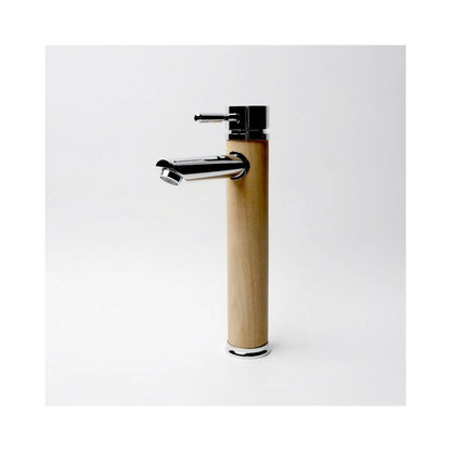 High Basin Mixer Inter Ceramic Single-Handle Chrome-Wood Finish